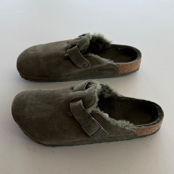 Birkenstock - Boston Shearling - Suede Leather - Thyme - US Men’s 13 - 46 - Picture 6 of 9